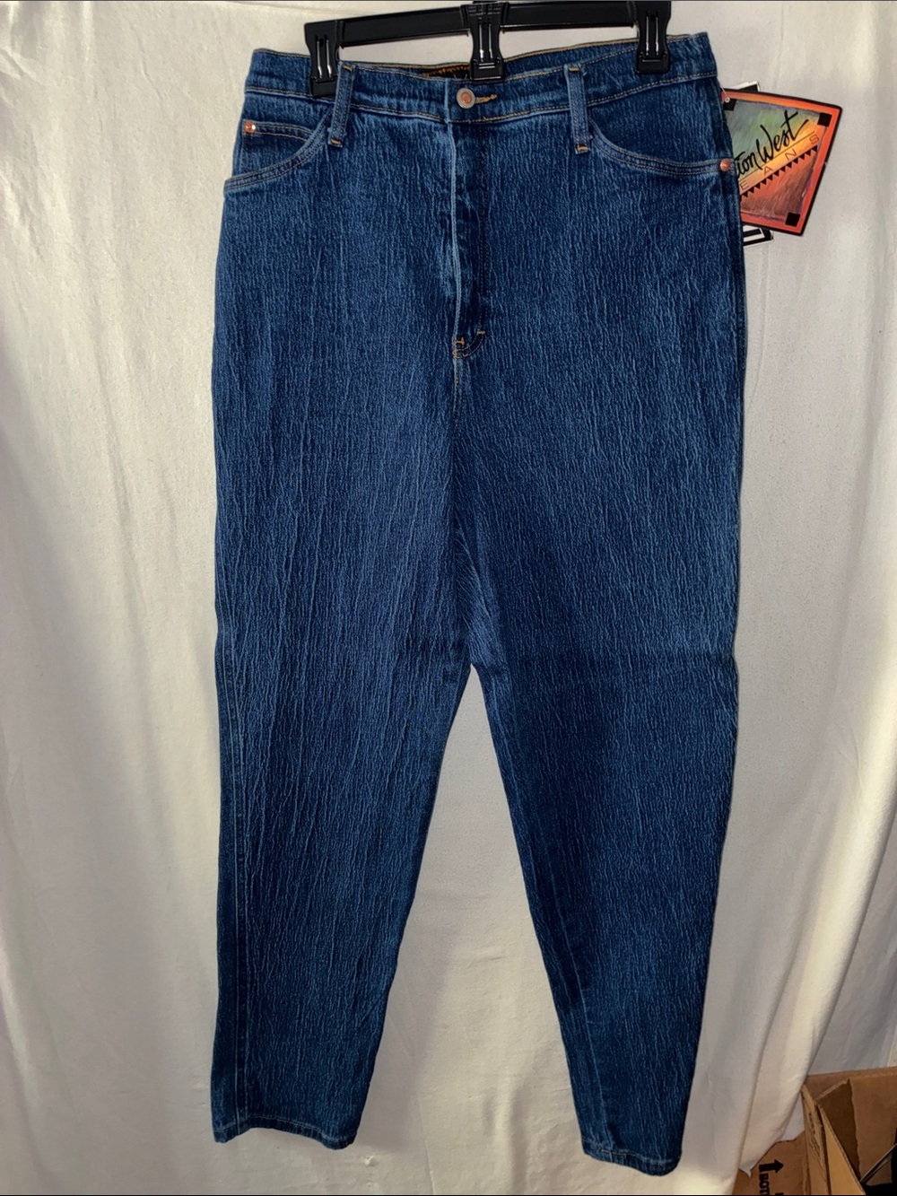 Vintage Action West Classic High-Rise Women's Jeans in Dark Blue